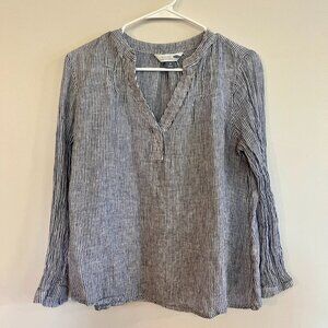 Old Navy ON V neck Striped Mid Sleeve Shirt Blouse Size M
